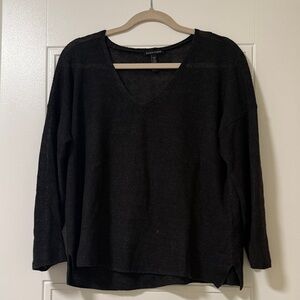 Eileen Fisher Charcoal V-Neck light sweater